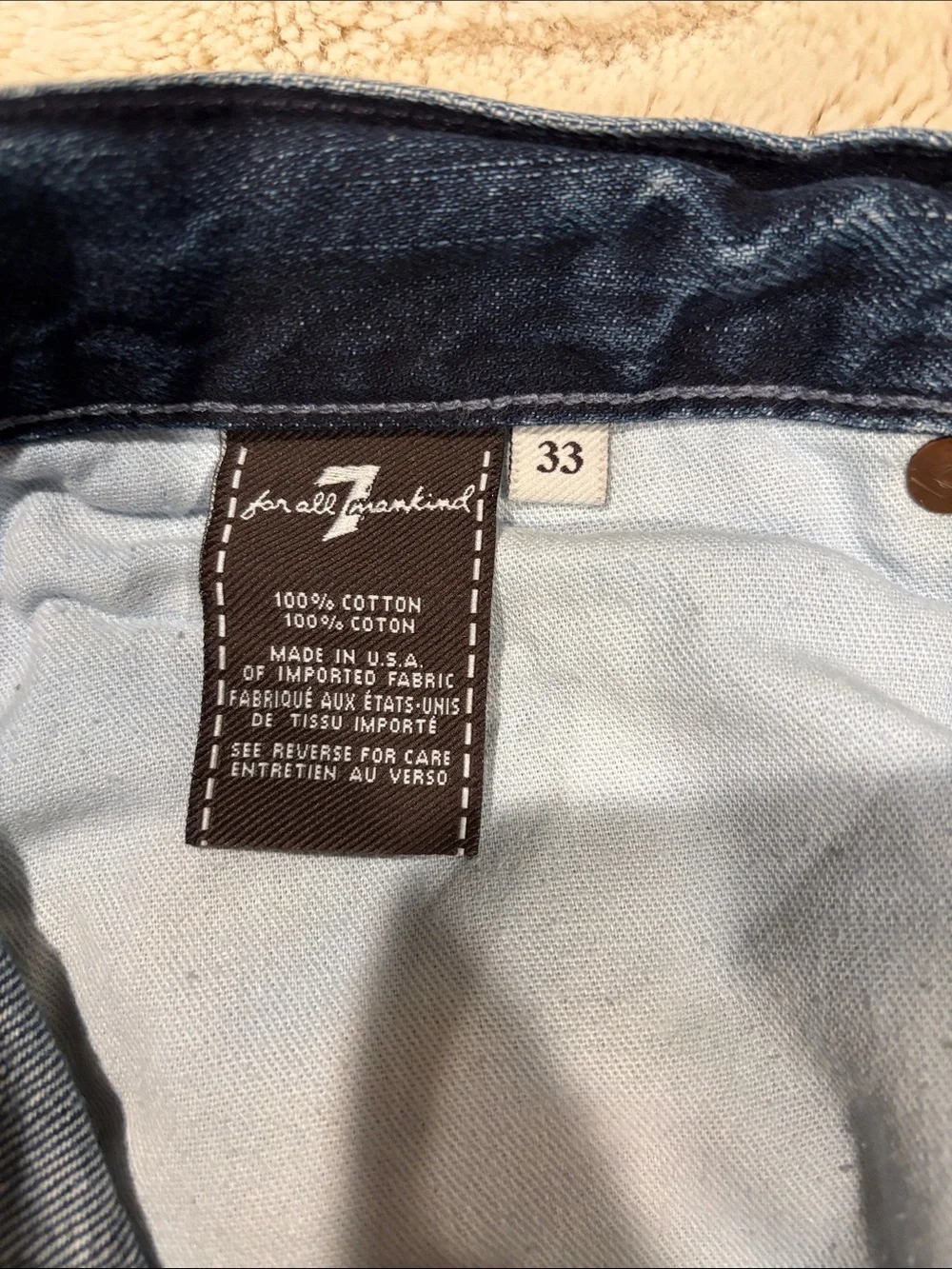 7 For All Mankind Men's Dark Blue Relaxed Jeans